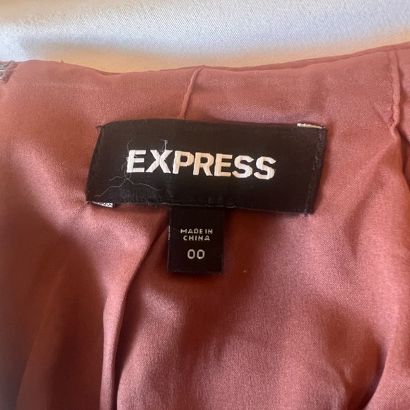 Express Dusty Pink Two Piece Set: One Button Blazer + Pencil Skirt | Size: 00 - Picture 11 of 14